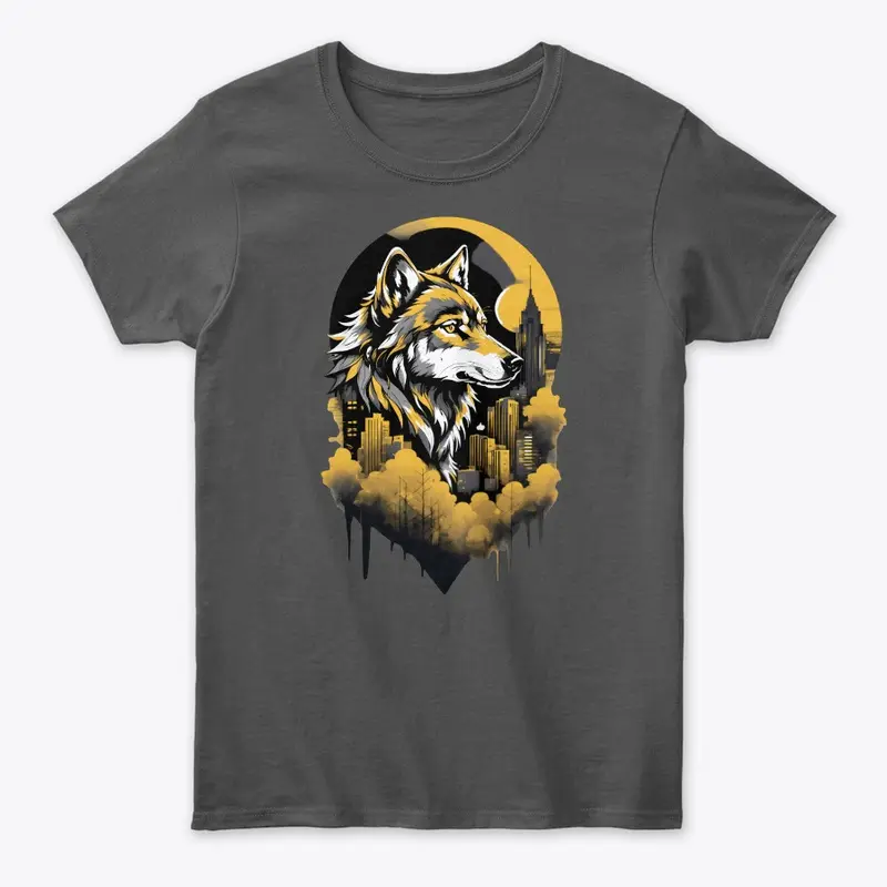 Black & Gold Urban Wolf Shirt