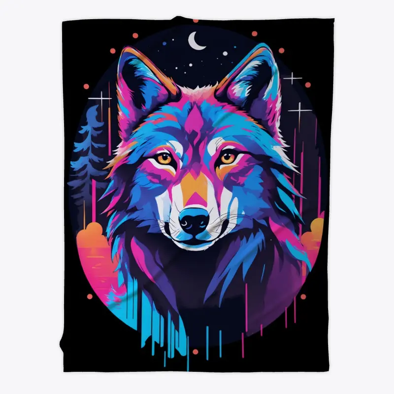 Eerie Neon Blacklight Wolf Shirt