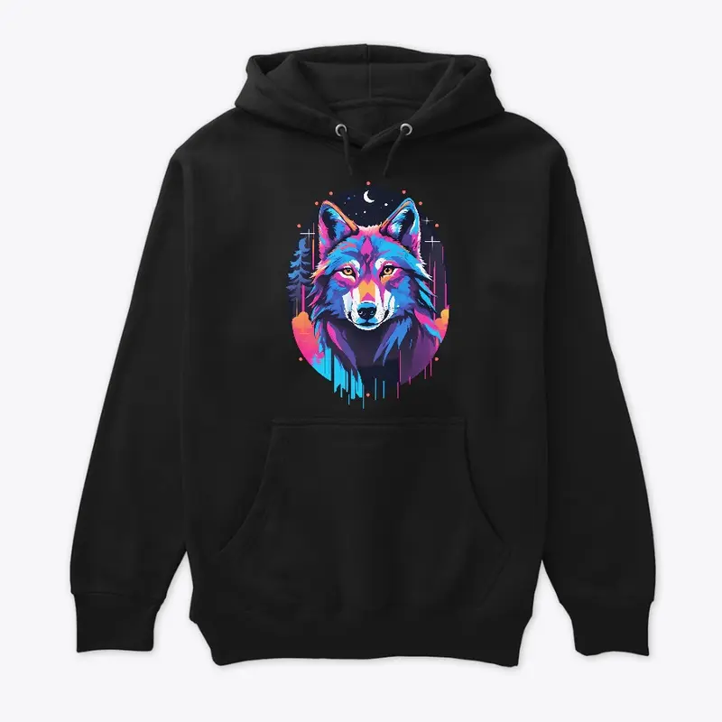 Eerie Neon Blacklight Wolf Shirt