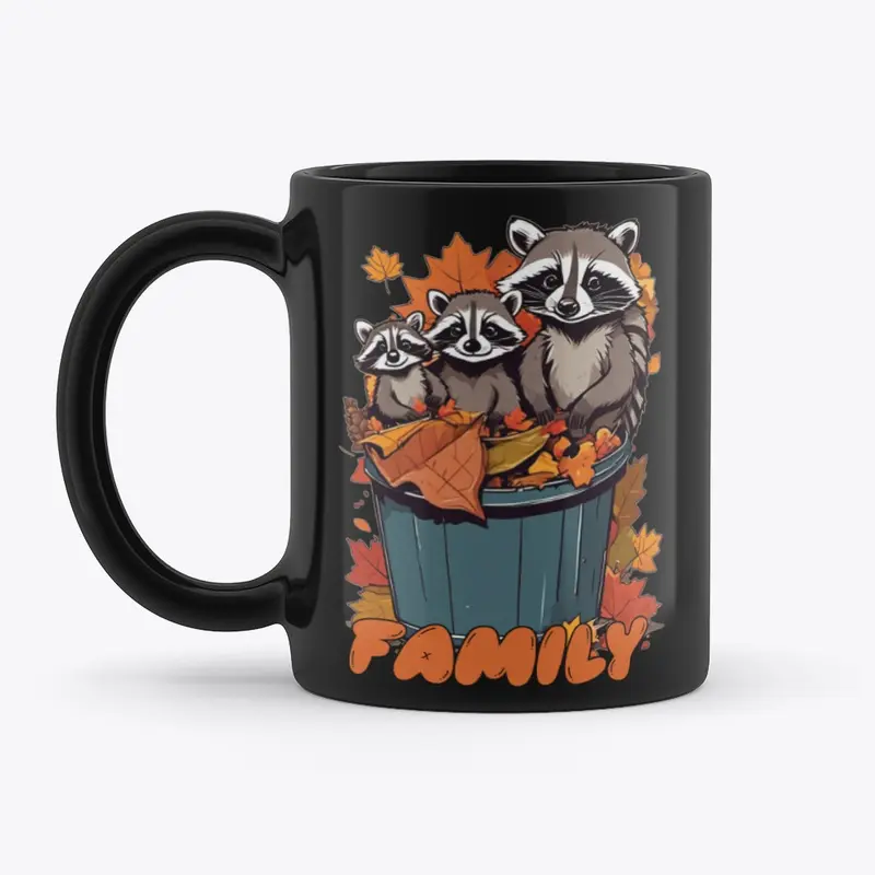 Autumn Trash Adventure - Raccoon Family