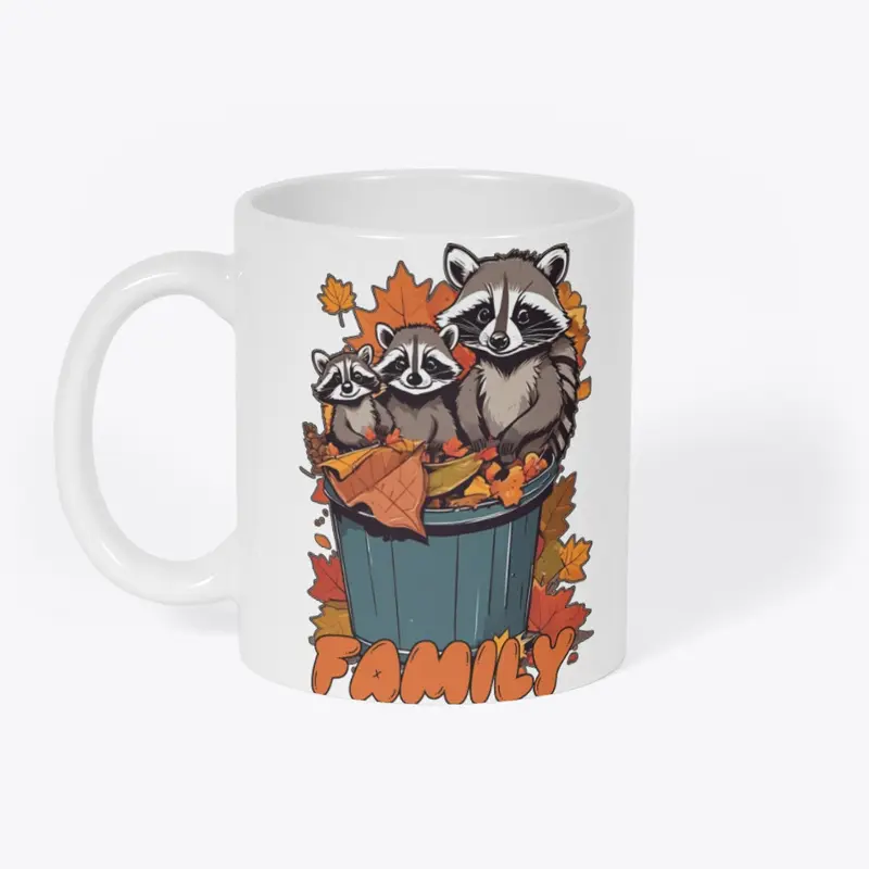 Autumn Trash Adventure - Raccoon Family