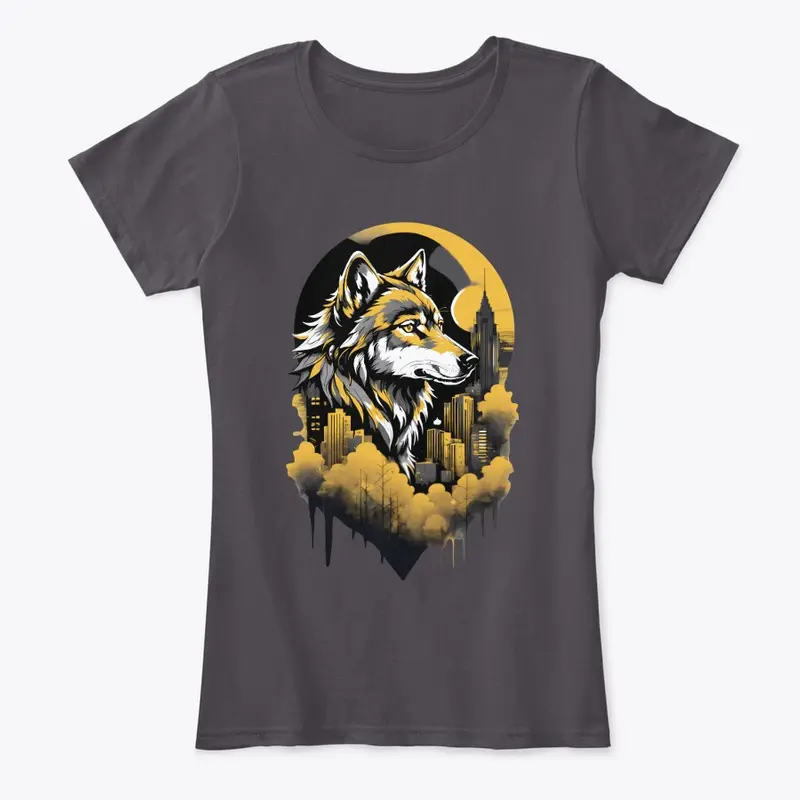 Black & Gold Urban Wolf Shirt