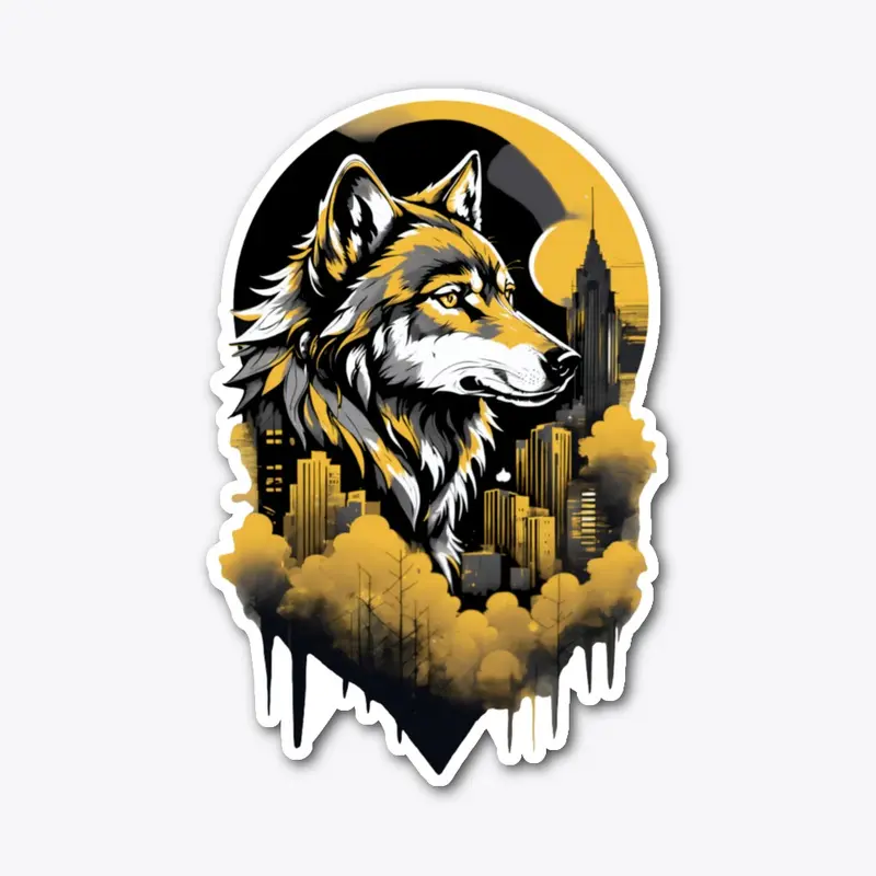 Black & Gold Urban Wolf Shirt