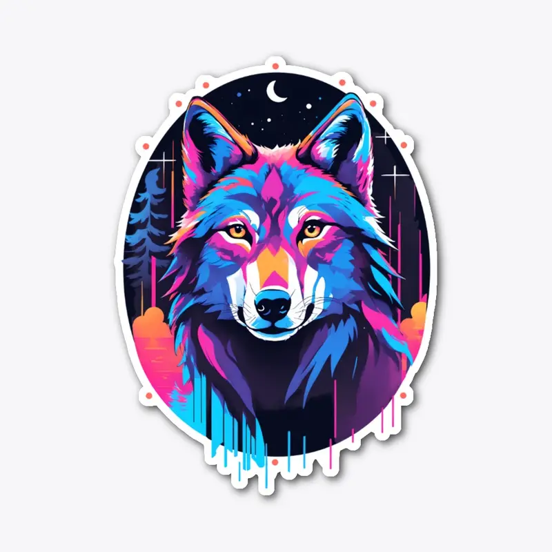 Eerie Neon Blacklight Wolf Shirt