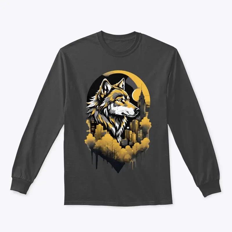 Black & Gold Urban Wolf Shirt